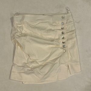 White button up mini skirt
